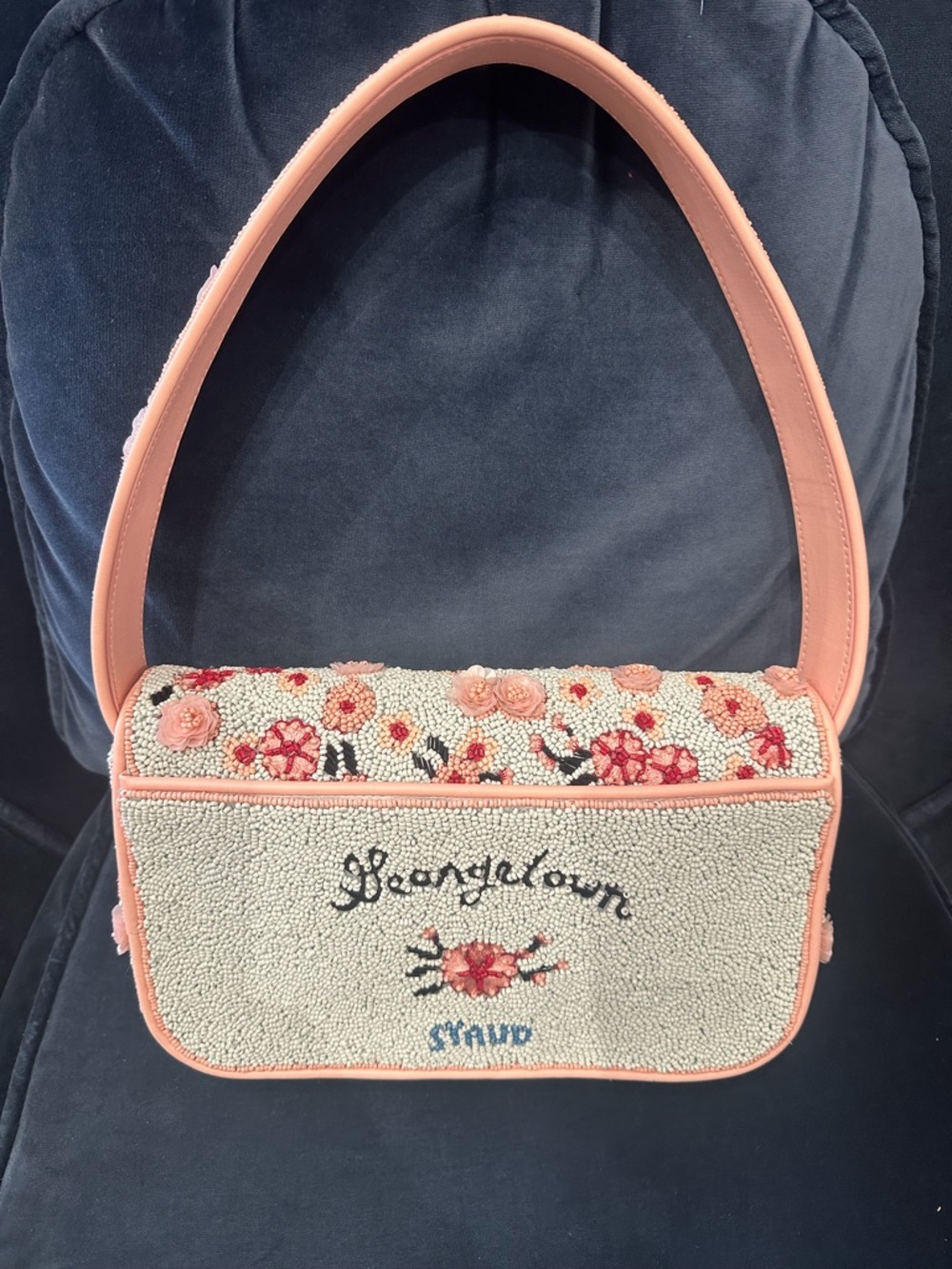 STAUD DC Georgetown Cherry Blossom Tommy beaded bag limited edition exclusive - Picture 3 of 4